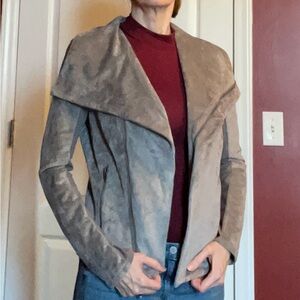 SL8 Gray Suede Moto Jacket. Small